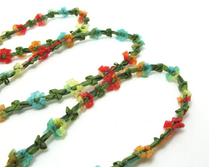 2 Yards Ombre Beanie Shape Color Woven Rococo Ribbon Trim|Decorative Floral Ribbon|Scrapbook Materials|Decor|Craft Supplies