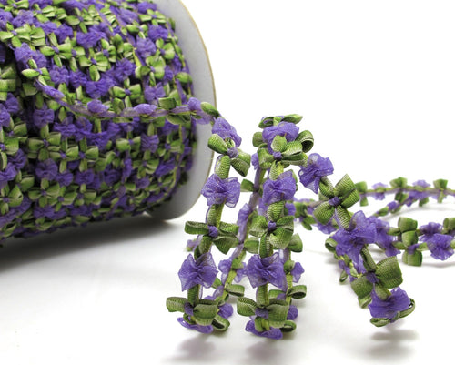 2 Yards Purple Ombre Beanie Shape Color Woven Rococo Ribbon Trim|Decorative Floral Ribbon|Scrapbook Materials|Decor|Craft Supplies