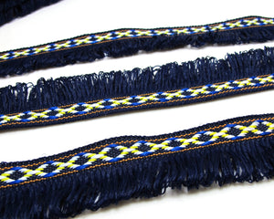 2 Yards 1 1/8 Inches Navy Woven Fringe Ribbon|Home Decor|Handmade Work Supplies|Decorative Embellishment Trim