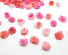Load image into Gallery viewer, 30 Pieces Chiffon Rose Flower Buds|Mix Pink Ombre|Flower Applique|Fabric Flower|Baby Doll|Craft Bow|Accessories Making
