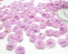 Load image into Gallery viewer, 30 Pieces Chiffon Rose Flower Buds|Purple|Flower Applique|Fabric Flower|Baby Doll|Craft Bow|Accessories Making