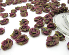 Charger l&#39;image dans la galerie, 30 Pieces Chiffon Rose Flower Buds|Ombre Color|Purple|Flower Applique|Fabric Flower|Baby Doll|Craft Bow|Accessories Making