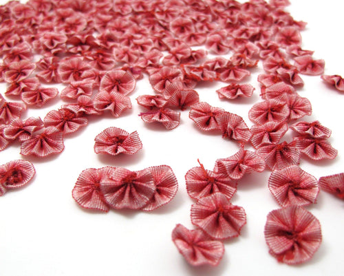 30 Pieces 9/16 Inch (15mm) Ombre Ribbon Flower|Flower Applique|Ombre Roses|Quilting|Rose Motif|Embroidery Motif|Ombre Color|Handmade