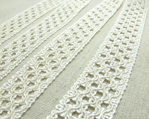 CLEARANCE|10 Yards 1 Inch Ivory Floral Lace Trim|Lace Embellishment|Lace Edging|Doll Trim|Decorative Lace|Scrapbooking Lace