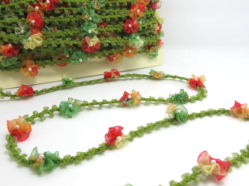 2 Yards Colorful Woven Rococo Ribbon Trim|Decorative Floral Ribbon|Scrapbook Materials|Clothing|Decor|Craft Supplies