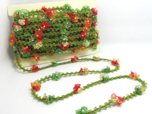 2 Yards Colorful Woven Rococo Ribbon Trim|Decorative Floral Ribbon|Scrapbook Materials|Clothing|Decor|Craft Supplies
