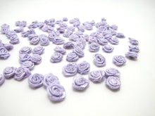 Charger l&#39;image dans la galerie, 30 Pieces 10mm Tiny Satin Rose Flower Buds|Purple|Flower Applique|Fabric Flower|Baby Doll|Craft Bow|Accessories Making
