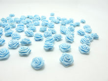 Charger l&#39;image dans la galerie, 30 Pieces 10mm Tiny Satin Rose Flower Buds|Blue|Flower Applique|Fabric Flower|Baby Doll|Craft Bow|Accessories Making