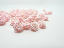 Charger l&#39;image dans la galerie, 30 Pieces 10mm Tiny Satin Rose Flower BudsPink|Flower Applique|Fabric Flower|Baby Doll|Craft Bow|Accessories Making
