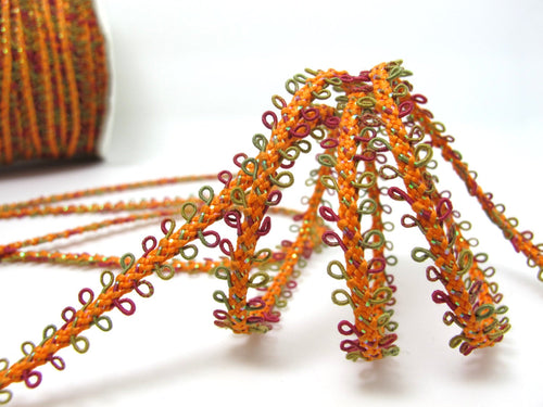 3 Yards 3/8 Inch Colorful Picot Edge Trim|Loop Ribbon|Ombre|Embellishment|Decorative Trim|Rainbow Color|Braid Trim|Scrapbooking Supplies