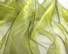 Load image into Gallery viewer, 1 Yard 57 Inches Organza Fabric|Green|Two Tone Fabric|By the Yard|Shiny Sparkle Decorative Fabric|Event Home Decor