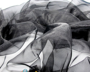 1 Yard 57 Inches Organza Fabric|Black|Shiny Sparkle Decorative Fabric|Event Home Decor