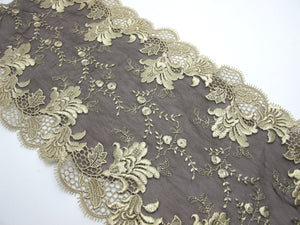 SALE|6 11/16 Inches Dark Green Wide Lace Trim|Wide Lace|Floral|Embroidery|Bridal Wedding Materials|Clothing Ribbon|Hairband|Accessories DIY