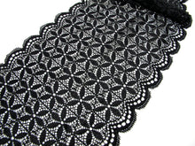 画像をギャラリービューアに読み込む, 6 11/16 Inches Elastic Stretchy Black Extra Wide Lace|Embroidered Lace Trim|Material|Clothing Ribbon|Hairband|Accessories DIY