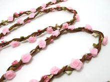 Load image into Gallery viewer, Braided Niva Rococo Trim with Faux Suede Leather|Braided Twine|Twisted Cord|Headband Trim|Vine Trim|Floral Decorative Ribbon