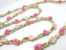 Load image into Gallery viewer, Braided Niva Rococo Trim with Faux Suede Leather|Braided Twine|Twisted Cord|Headband Trim|Vine Trim|Floral Decorative Ribbon
