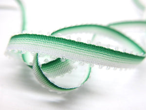 10 Yards 6mm Ombre Ribbon Trim|Picot Edge|Green Narrow|Polyester|Doll Trim|Embellishment|Bow Flower Supplies