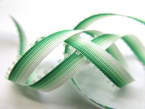 10 Yards 6mm Ombre Ribbon Trim|Picot Edge|Green Narrow|Polyester|Doll Trim|Embellishment|Bow Flower Supplies