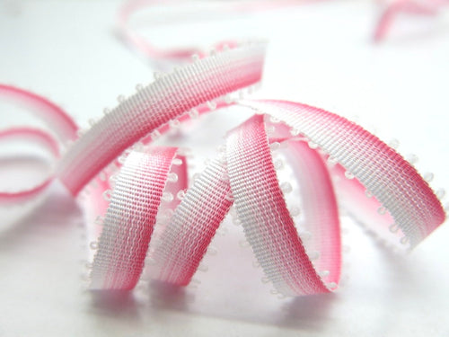 10 Yards 5mm Ombre Ribbon Trim|Picot Edge|Pink Narrow|Polyester|Doll Trim|Embellishment|Bow Flower Supplies