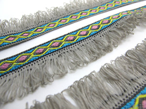 2 Yards 1 5/16 Inches Grey Woven Fringe Ribbon|Home Decor|Handmade Work Supplies|Decorative Embellishment Trim