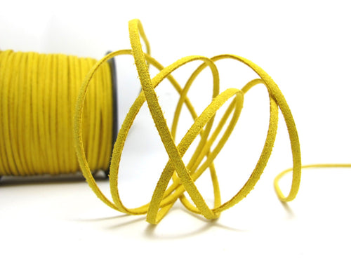 5 Yards 2vmm Faux Suede Leather Cord|Yellow|Faux Leather String Jewelry Findings|Microfiber Craft Supplies