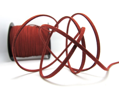 5 Yards 2.5mm Faux Suede Leather Cord|Dark Red|Faux Leather String Jewelry Findings|Microfiber Craft Supplies