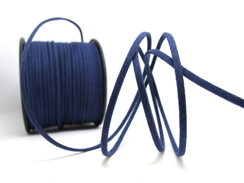 5 Yards 2.5mm Faux Suede Leather Cord|Navy Blue|Faux Leather String Jewelry Findings|Microfiber Craft Supplies