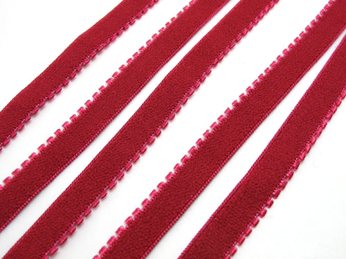 CLEARANCE|8 Yards 3/8 Inch Fuchsia Decorative Pattern Lingerie Elastic|Headband Elastic|Skinny Elastic|Narrow Stretch Lace|Bra StrapEL16