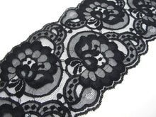 Charger l&#39;image dans la galerie, CLEARANCE|3 YARDS 5 1/2 Inches Wide Lace|Black|Floral|Embroidered Lace Trim|Bridal Wedding Materials|Clothing Ribbon|Hairband|Accessories