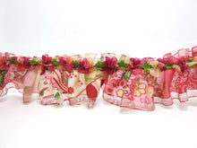 画像をギャラリービューアに読み込む, 1 5/8 Inch Floral Ombre Pleated Printed Polyester Ribbon with Woven Rosette Trim|Headband Supplies|Hair Embellishment|Decorative Trim|Supply