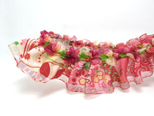 画像をギャラリービューアに読み込む, 1 5/8 Inch Floral Ombre Pleated Printed Polyester Ribbon with Woven Rosette Trim|Headband Supplies|Hair Embellishment|Decorative Trim|Supply